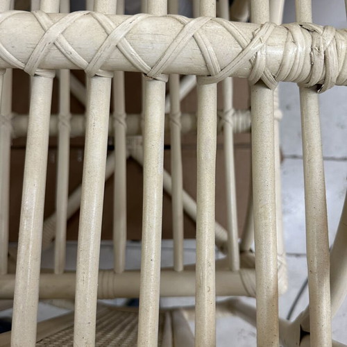 Vintage Faux Bamboo Chairs set of 4, solid wood and lacquer