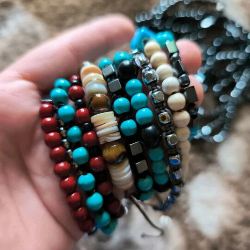 Bracelets with semi-precious stones new, handmade