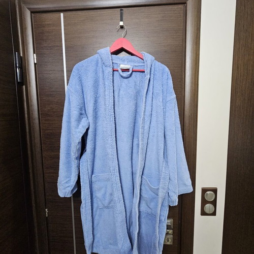 Klotsotiras men's bathrobe used, hooded, size M-L