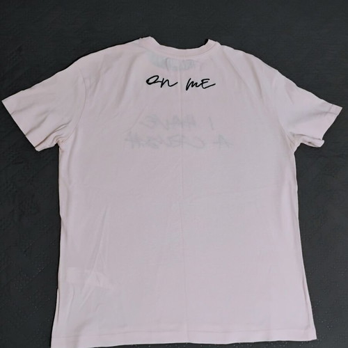 Bershka T-shirt I Have A Crush On Me soft pink XS like new