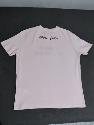 Bershka T-shirt I Have A Crush On Me soft pink XS like new
