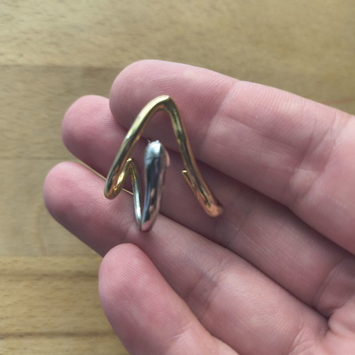 Two-Tone Stainless Steel Earrings like new, gold and silver