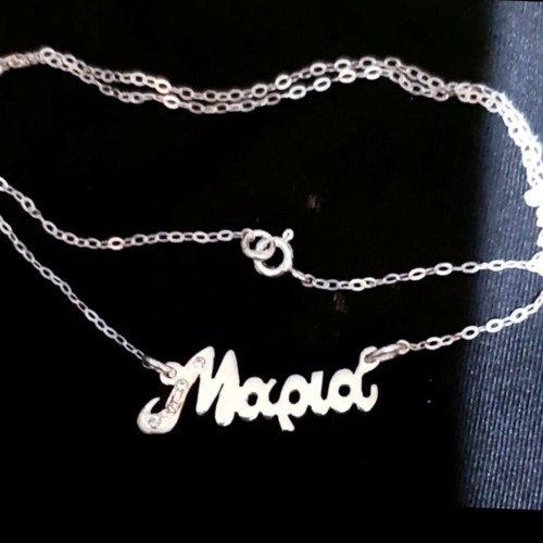 Silver 925 necklace with name Maria, handmade