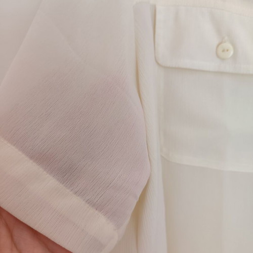 Donna silk semi-transparent cream shirt XL