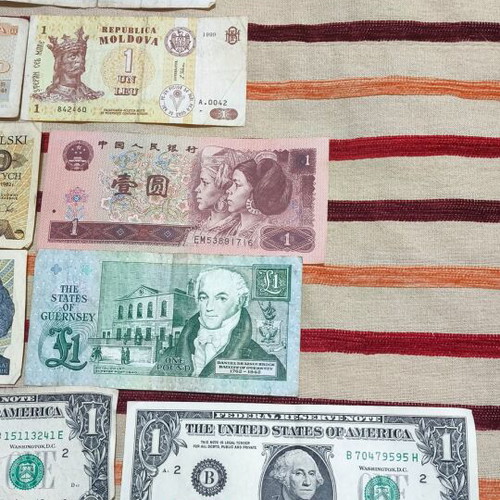 Used banknotes from various countries