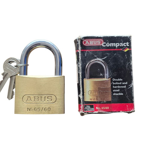 Abus 65/60 brass padlock new, Compact series