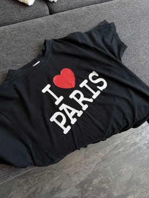 I Love Paris Oversize Streetwear μπλούζα μεταχειρισμένη, μαύρη, Parisian