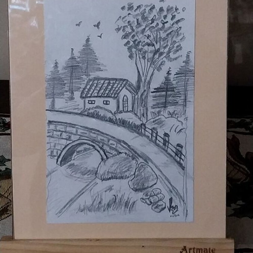 Pencil drawing original artwork 14 x 21 cm new