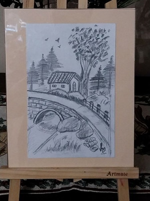 Pencil drawing original artwork 14 x 21 cm new