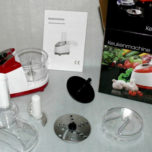 Mini food processor EC01M 250W new, red-white
