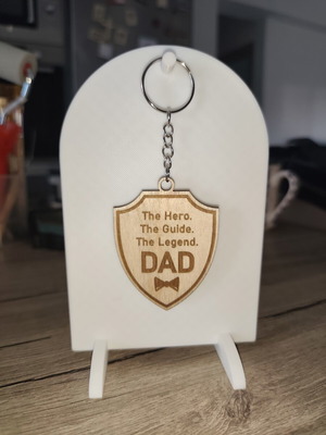 Woodcraft μπρελόκ Dad The Hero The Guide The Legend καινούργιο, μπεζ