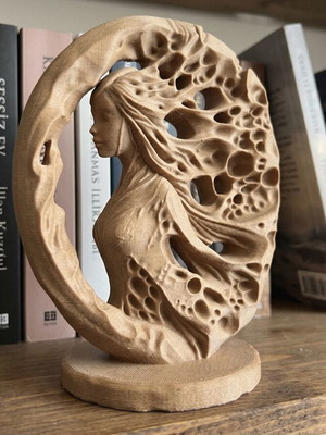 Decorative sculpture "Woman on the Moon" handmade 3D print