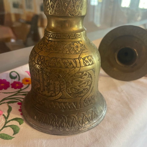 Engraved brass hookah, 50 cm, 100 years old from Constantinople