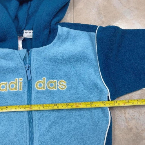 Adidas vintage kids fleece jacket hooded boys size 104