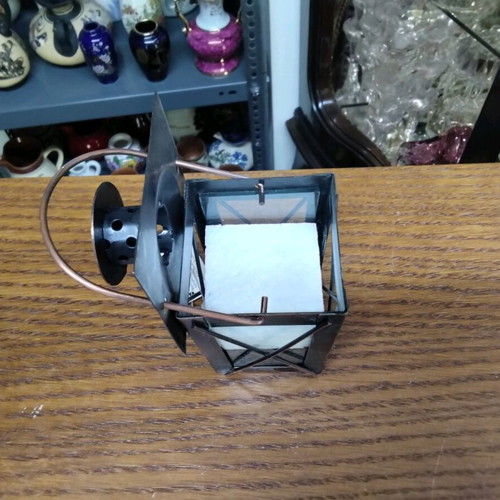 Church lantern used, brown color with handle 8x7x7