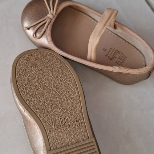 Zara baby infant ballerina shoes size 19 bronze like new