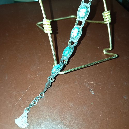 Egyptian bracelet with stones, like new, turquoise and silver