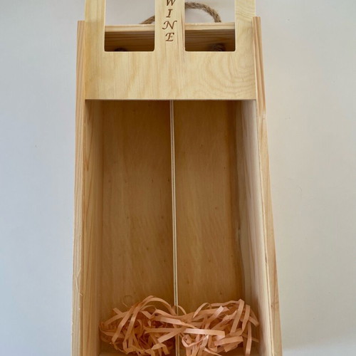 Wooden wine case like new for 2 bottles 0.75L