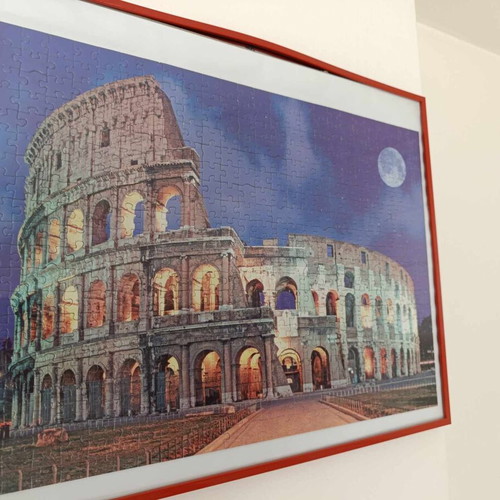 Colosseum 500-piece puzzle like new, handmade in frame