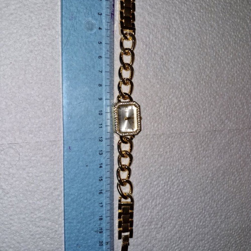 Quartz watch gold tone with rhinestones new