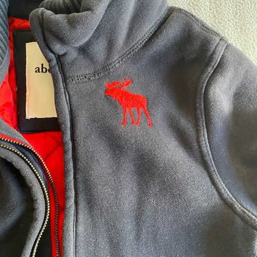 Abercrombie & Fitch boys' hoodie used, blue with red interior