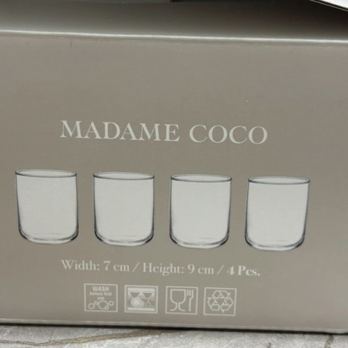 Madame Coco glass set 4 pieces 270 ml new