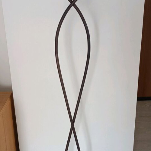 Metal candlesticks used, set of two, wrought iron