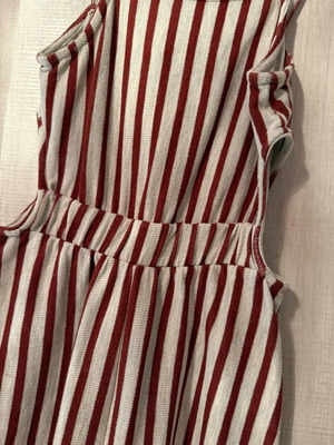 Pull & Bear jumpsuit cotton linen like new, beige red, size S