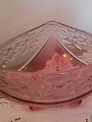 Crystal two-tone fondue bowl like new