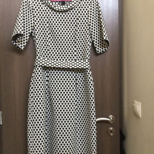 Dress midi polka dot like new, size M, black and white