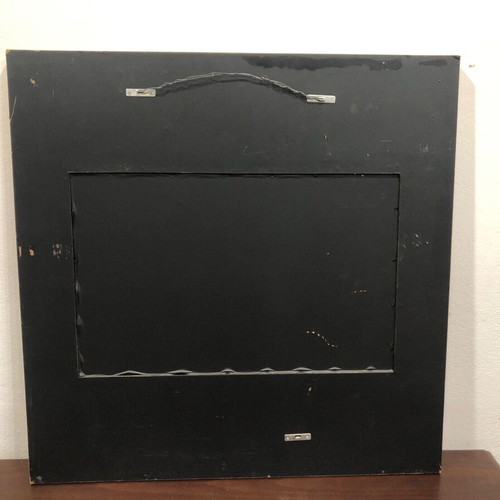 Pop art mirror like new, wooden 80x80 cm with handmade finish