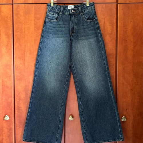 Bella x About You dark blue wide leg jeans