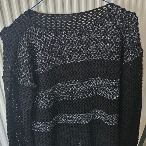 Sisley black and silver mesh sweater XS like new