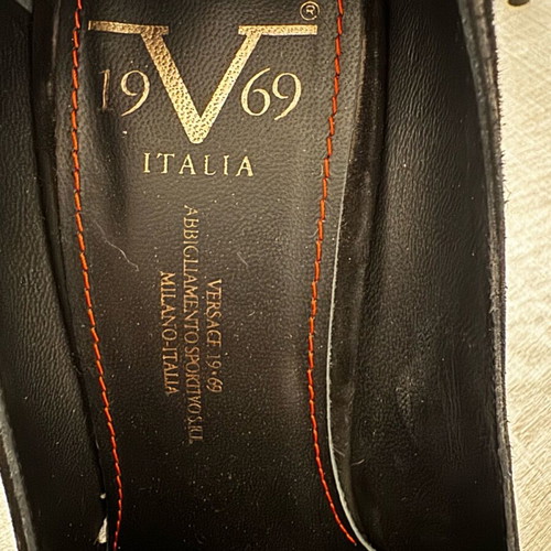 Ιταλικές γόβες Versace 19.69 suede leather σαν καινούργιες, μέγεθος 39, μαύρες