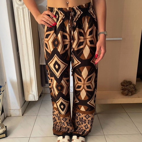 Your &Self silk blend pants, black and brown, size S