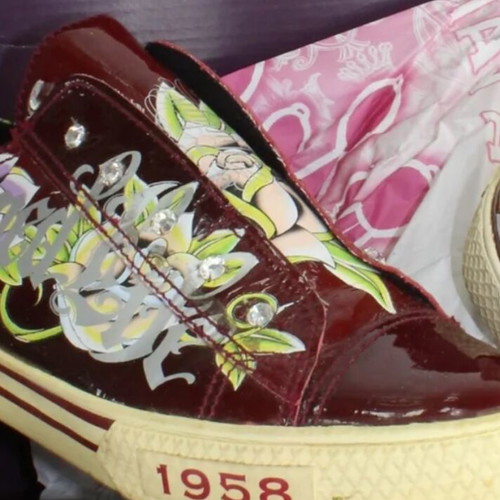 Christian Audigier leather sneakers size 39 like new, multicolor