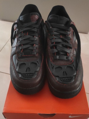 Nike Air Force 1 Skeleton μαύρα/κόκκινα sneakers σαν καινούργια