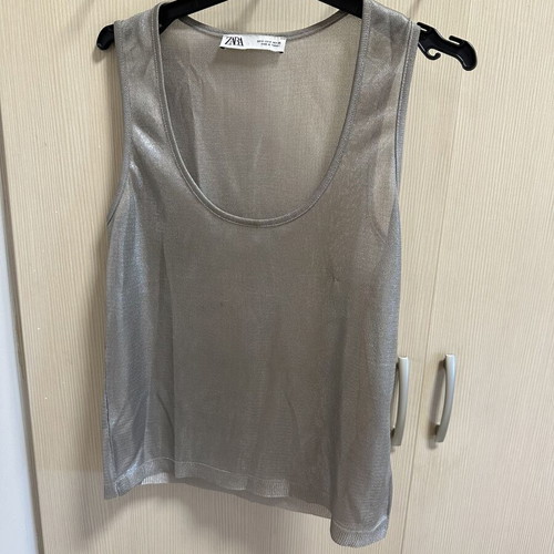 Zara top silver thread small like new