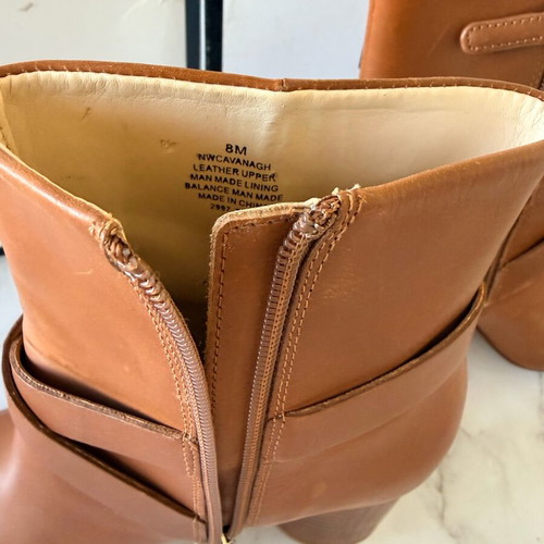 Nine West Women's Brown Leather Ankle Boots Size 39 used