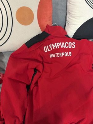 Olympiacos match worn polo jacket