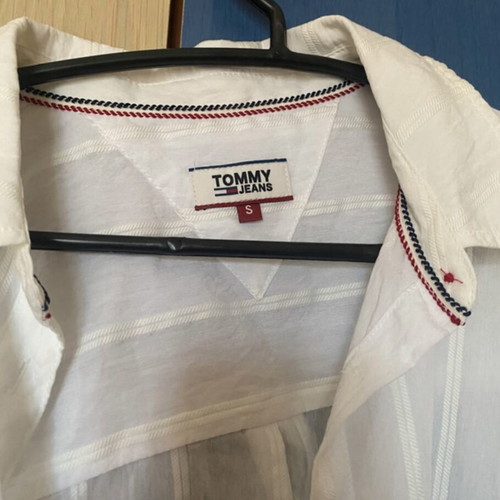 Tommy Hilfiger transparent crop shirt like new, white, size S