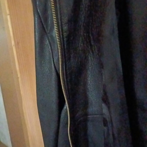 Leather jacket, black, size 5XL
