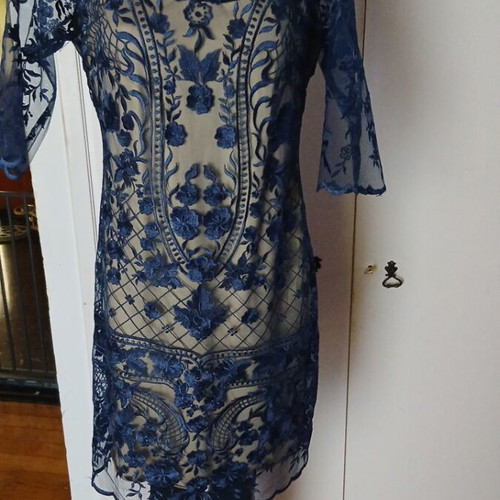 Evening dress blue, like new, size M 38 10