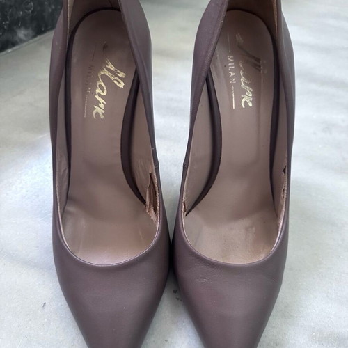 Mark Milan leather pumps used, 10 cm heel, cigar color, size 39
