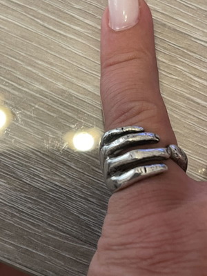 925 silver ring hand design, size 51