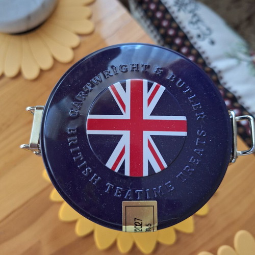 Metal biscuit tin with triple chocolate chunks, new, England