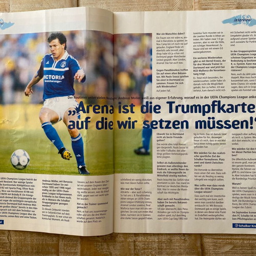 FC Schalke 04 vs Panathinaikos FC authentic Champions League program 2001 used