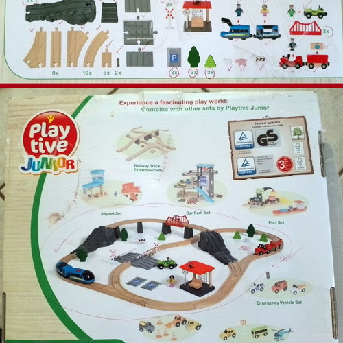 Playtive Junior Railway Set 72 Pieces Like New Wooden Train