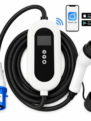 Φορητός φορτιστής EV 7kW με οθόνη LCD 2.4", Smart Life, IP66