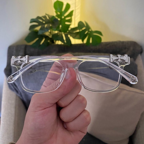Clear Square Frame Glasses like new with silver cross hardware
